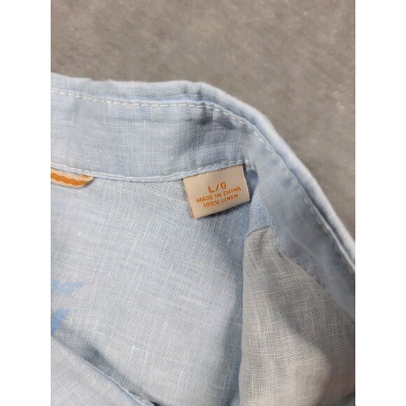 Tommy Bahama Relax Heather light Blue Linen Button-Down Shirt Men's Size Large‎ - Picture 6 of 7